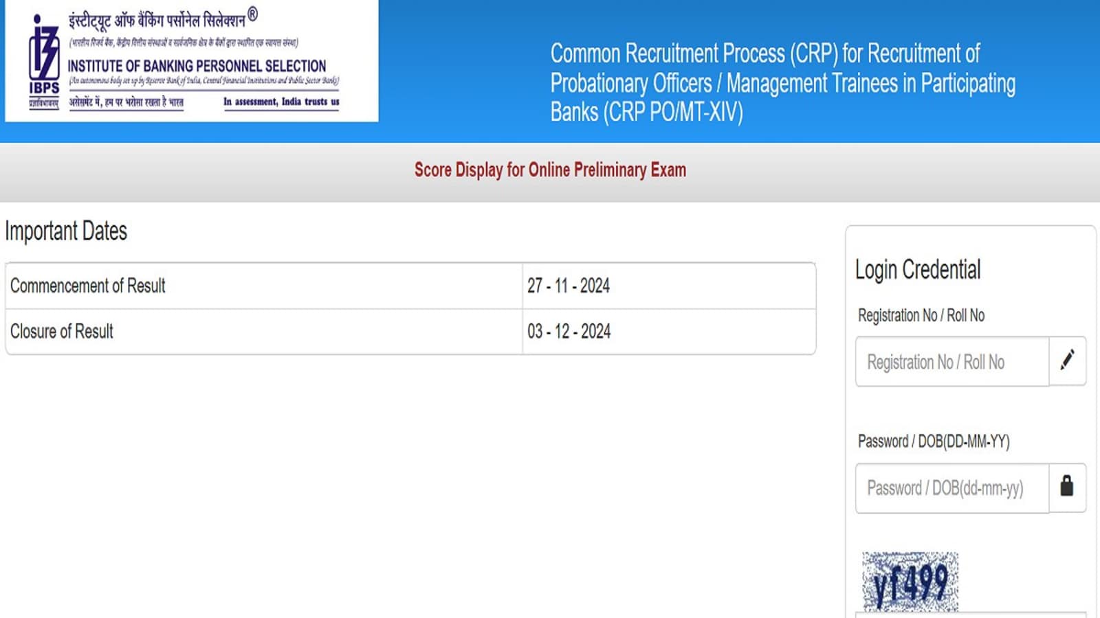 IBPS PO Prelims Score Card 2024 out at ibps.in, direct link to check here