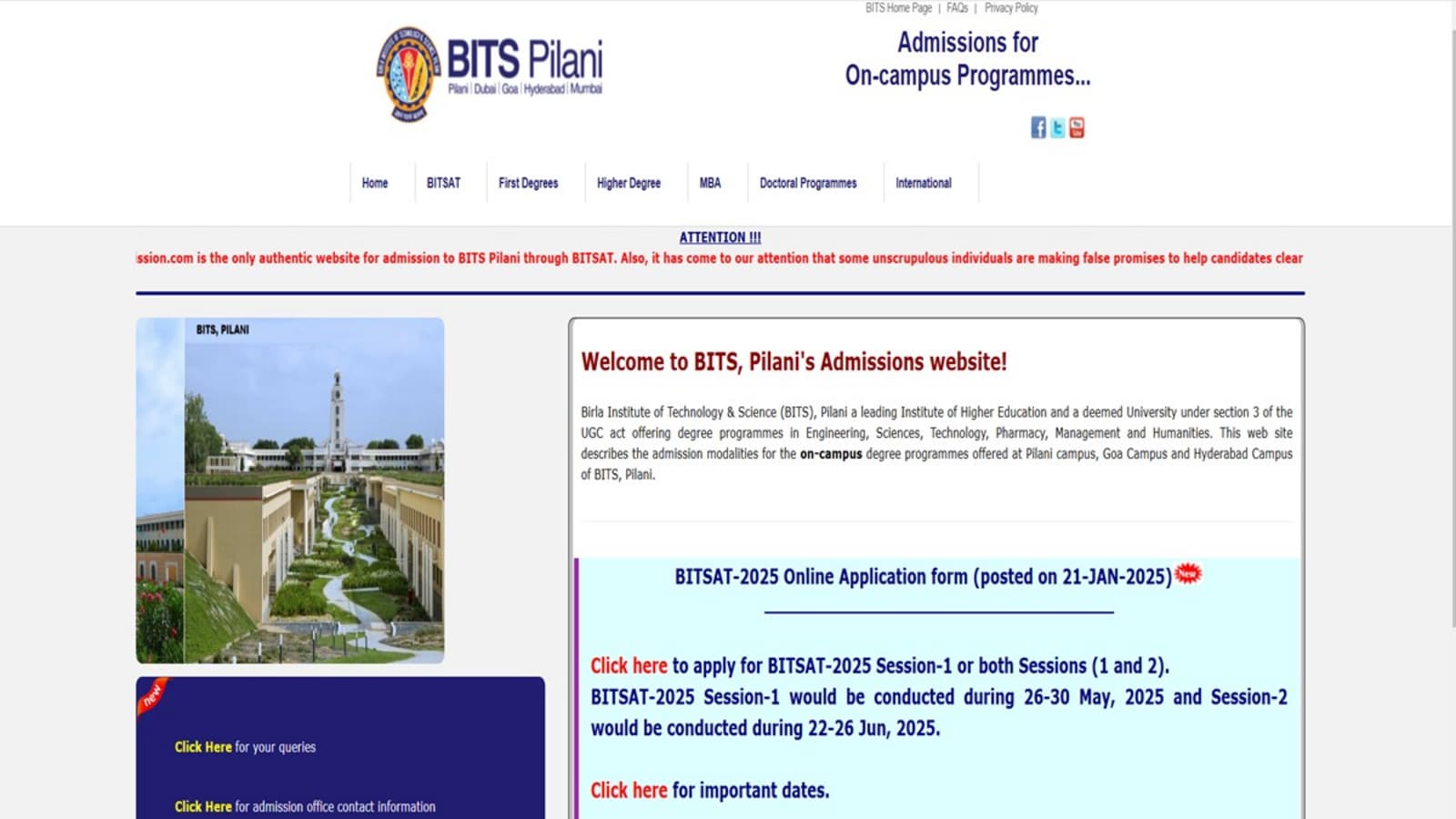 BITSAT 2025 registration begins at bitsadmission.com, direct link to apply here | Competitive Exams