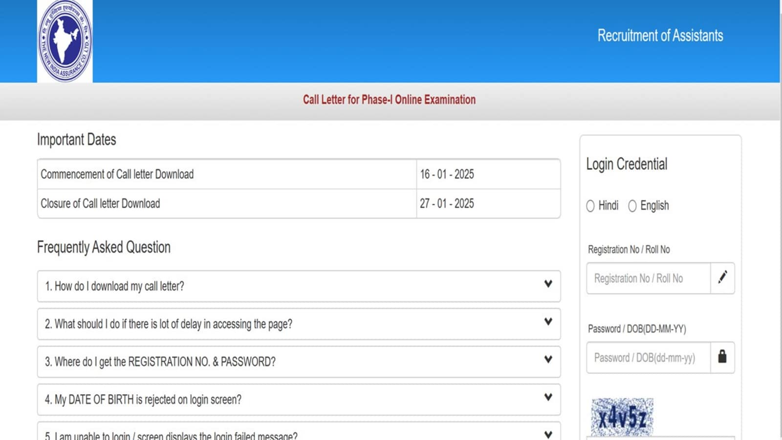 NIACL Assistant Admit Card 2024 for Phase 1 out at newindia.co.in, download link here | Competitive Exams